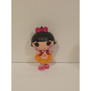 MGA Lalaloopsy Littles Doll Black Hair Pink Bow Orange Skirt 24514KIE 7 inch